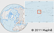 Political Location Map of Jan Mayen, lighten, desaturated, land only