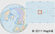 Political Location Map of Jan Mayen, lighten, land only