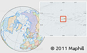 Political Location Map of Jan Mayen, lighten