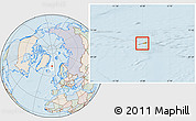 Political Location Map of Jan Mayen, lighten, semi-desaturated, land only