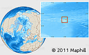 Political Location Map of Jan Mayen, shaded relief outside