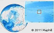 Shaded Relief Location Map of Jan Mayen, lighten, desaturated, land only