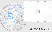 Shaded Relief Location Map of Jan Mayen, lighten, desaturated