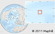 Shaded Relief Location Map of Jan Mayen, lighten