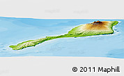 Physical Panoramic Map of Jan Mayen, political shades outside