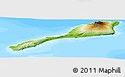 Physical Panoramic Map of Jan Mayen, single color outside, bathymetry sea