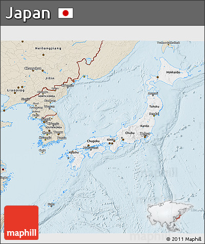 Classic Style 3D Map of Japan