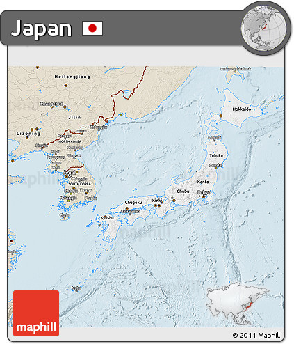 Classic Style 3D Map of Japan