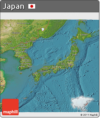 Satellite 3D Map of Japan