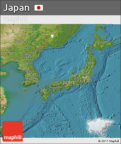 Satellite 3D Map of Japan