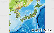 Satellite 3D Map of Japan, physical outside