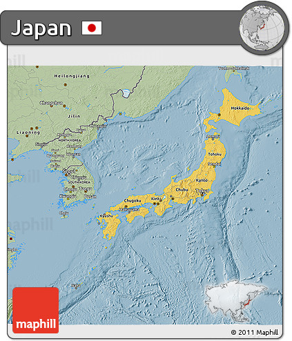 Savanna Style 3D Map of Japan