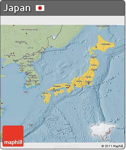 Savanna Style 3D Map of Japan