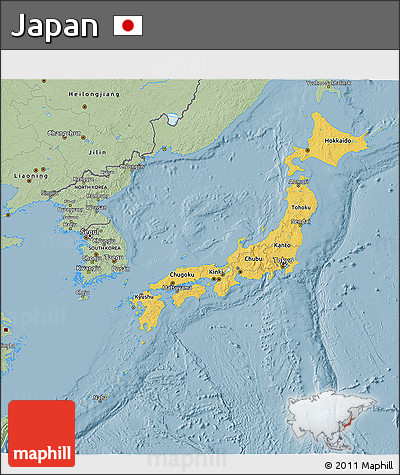 Savanna Style 3D Map of Japan