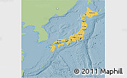 Savanna Style 3D Map of Japan, single color outside