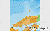 Political Shades 3D Map of Chugoku