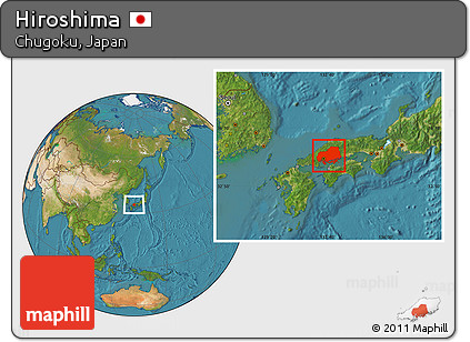 Satellite Location Map of Hiroshima