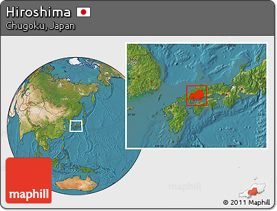 Satellite Location Map of Hiroshima