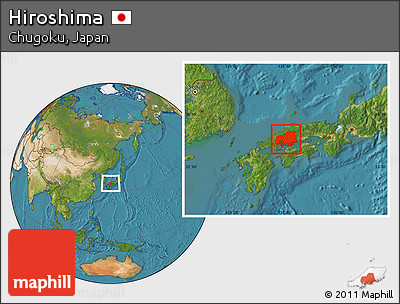 Satellite Location Map of Hiroshima