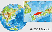 Physical Location Map of Chugoku