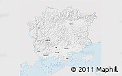 Silver Style 3D Map of Okajama, single color outside