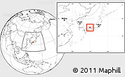 Blank Location Map of Okajama, within the entire country