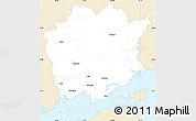 Classic Style Simple Map of Okajama, single color outside