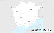 Silver Style Simple Map of Okajama, single color outside