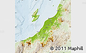 Physical Map of Niigata, lighten