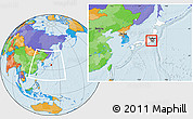 Political Location Map of Tokyo, highlighted country, highlighted parent region, within the entire country