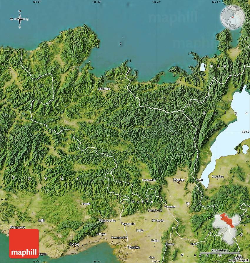Satellite Map of Kyoto