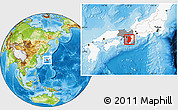 Physical Location Map of Nara, highlighted country, highlighted parent region