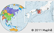 Political Location Map of Nara, highlighted country, highlighted parent region
