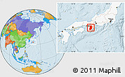 Political Location Map of Nara, highlighted country