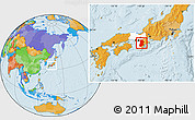 Political Location Map of Nara, highlighted parent region