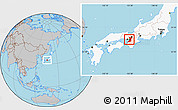 Gray Location Map of Osaka, highlighted country