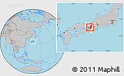 Gray Location Map of Osaka, highlighted parent region