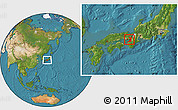 Satellite Location Map of Osaka