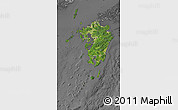 Satellite Map of Kyushu, desaturated