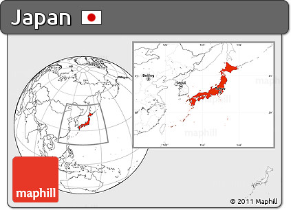 Blank Location Map of Japan