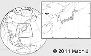 Gray Location Map of Japan, blank outside