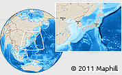 Gray Location Map of Japan, shaded relief outside