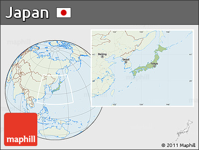 Savanna Style Location Map of Japan, lighten