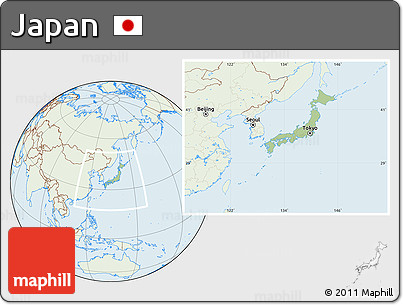 Savanna Style Location Map of Japan, lighten