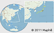 Savanna Style Location Map of Japan, lighten, land only