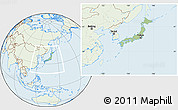 Savanna Style Location Map of Japan, lighten