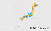 Political Map of Japan, cropped outside