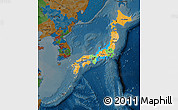 Political Map of Japan, darken
