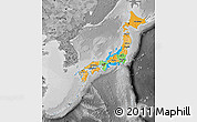 Political Map of Japan, desaturated