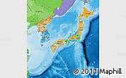 Political Map of Japan, political shades outside